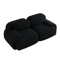 2-SITZER-SOFA in cordstoff rahmenloses design & modular kombinierbar - Schwarz, Textil (103/75/208cm) - Urban Meuble