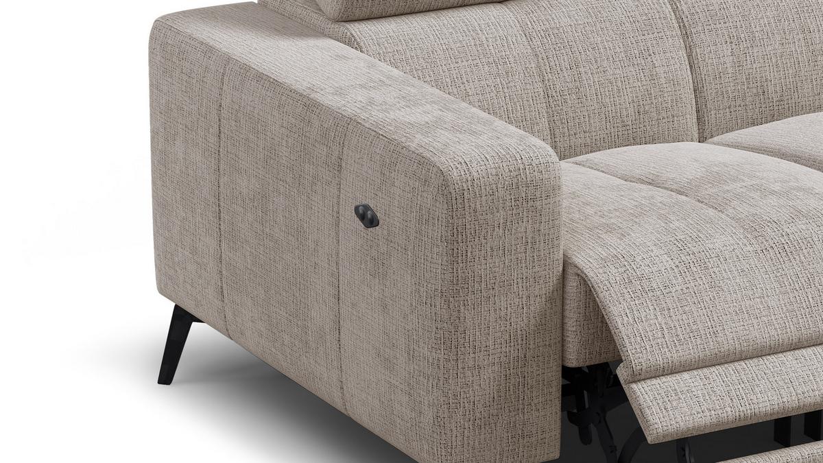 RELAXSOFA MORELLO 2-Sitzer, beige, 2 x Relax Zero Gravity - Beige, Holz/Textil (164/82/103cm) - Wozimo
