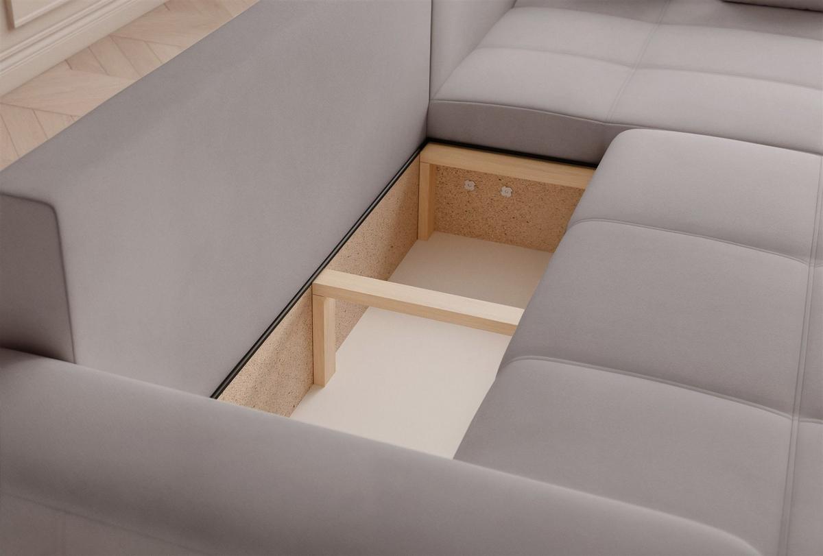 ECKSOFA Leros Xl Mit Schlaffunktion - Hellgrau, Holzwerkstoff/Textil (145/278cm) - Fun Möbel