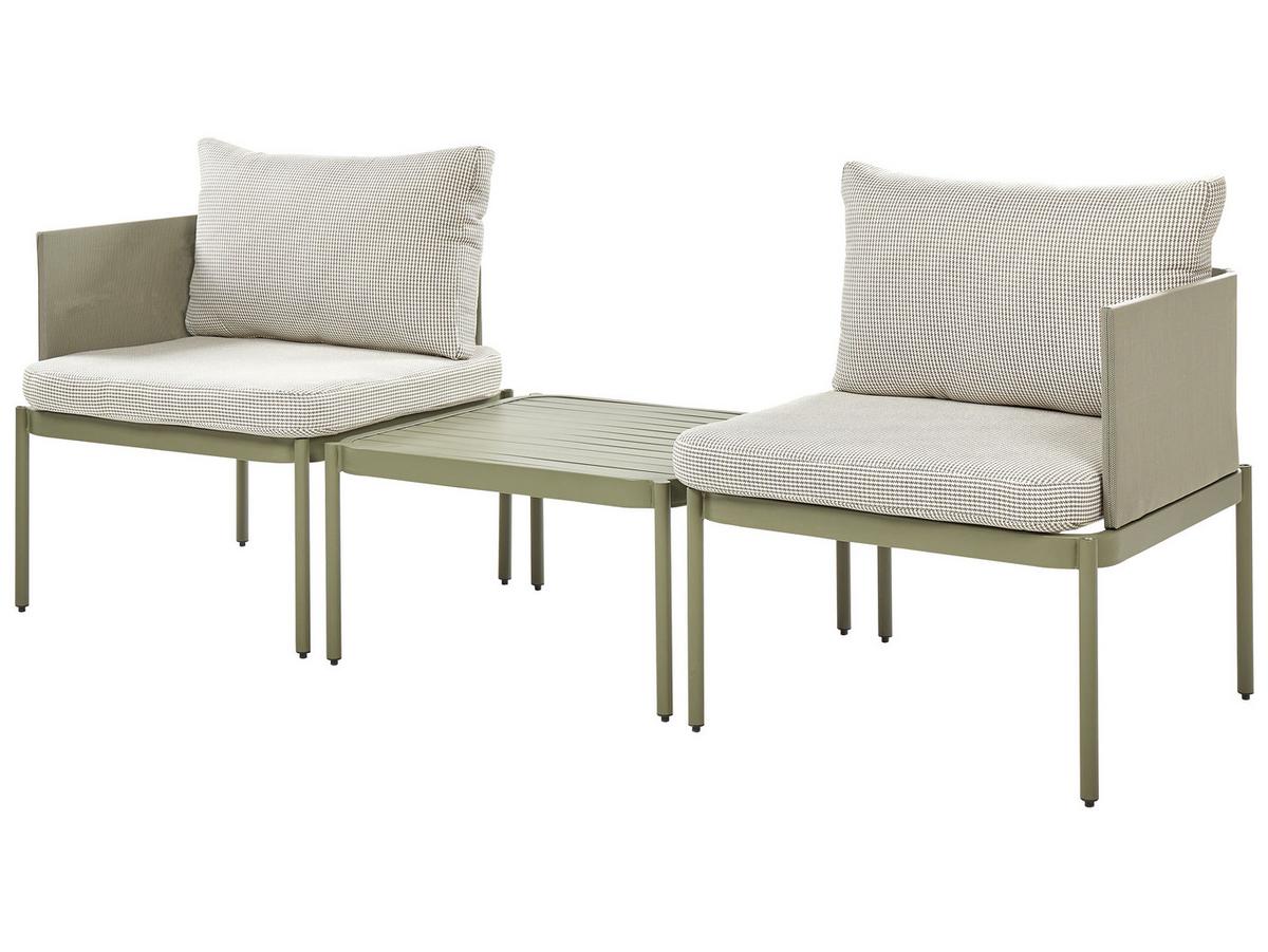 LOUNGE SET 2-Sitzer modular Grün Terracina - Grün, Metall - Beliani