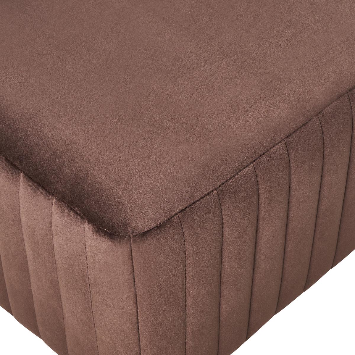 POLSTERBANK Samtstoff Dunkelbraun Utah - Goldfarben/Braun, Textil/Metall (91/43/47cm) - Beliani