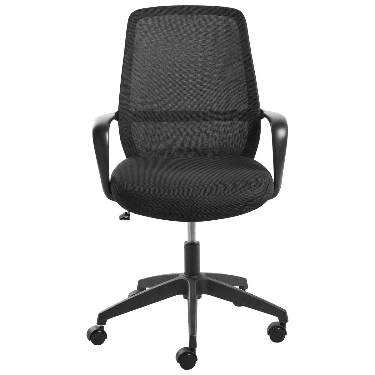 BÜROSTUHL Stoff Schwarz Velto - Schwarz, Textil (60/96/60cm) - Beliani