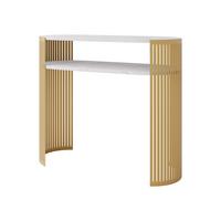 KONSOLENTISCH Fikoli Gold - Goldfarben/Weiß, Holzwerkstoff/Metall (30/100/86cm) - MIRJAN24