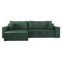 ECKSOFA Karl Cord Maxi - Schwarz/Grün, Holz/Kunststoff (272/145cm) - MIRJAN24