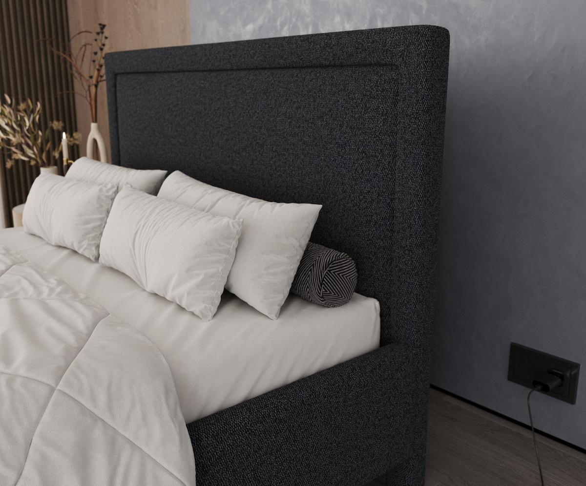 POLSTERBETT Vega 120/200 cm Anthrazit im Riva Stoff - Anthrazit/Naturfarben, Holz/Holzwerkstoff (120/200cm) - AltaBeds