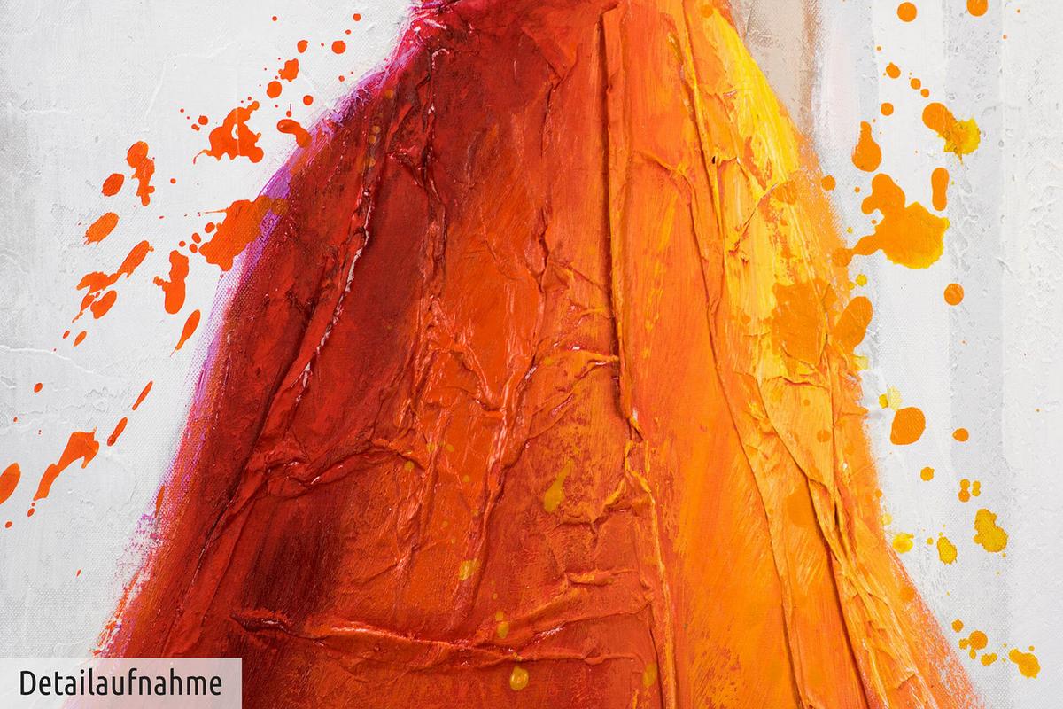 ACRYLBILD HANDGEMALT 60/120 cm - Rot/Weiß, Holz/Textil (60/120cm) - KUNSTLOFT
