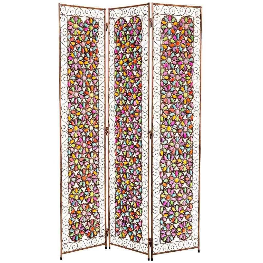 PARAVENT aus geflochtenem Papier, 120x3x172cm - Multicolor, Metall (160/172/3cm) - Wanderlust