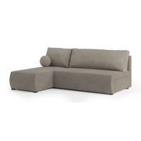 ECKSOFA PARVELO Beige Plüsch-Stoff mit Schlaffunktion - Beige, Holz (200/143cm) - MASSENO