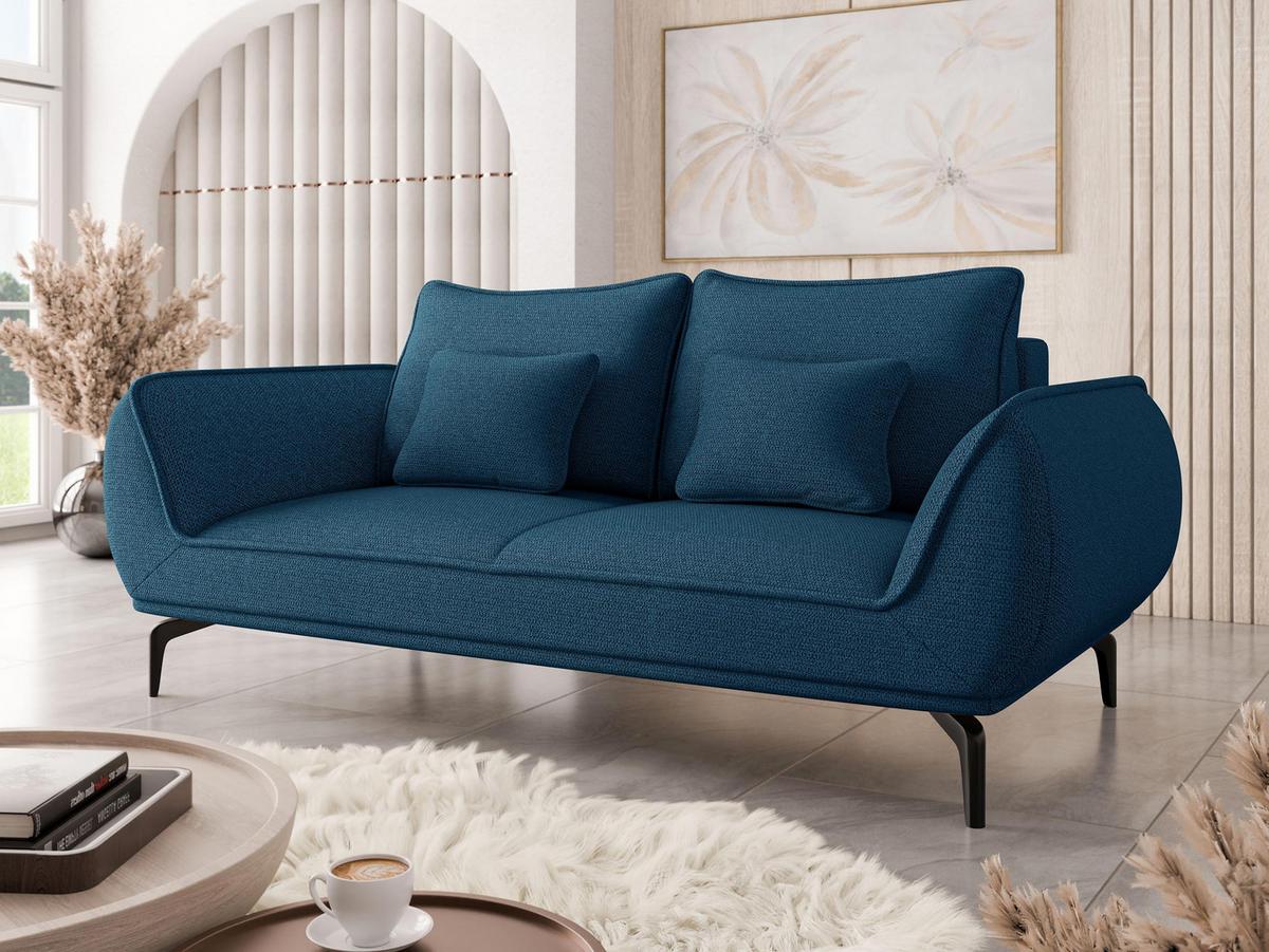 SOFA Cavo 2 - Schwarz/Dunkelblau, Holz/Textil (208/86/118cm) - MIRJAN24