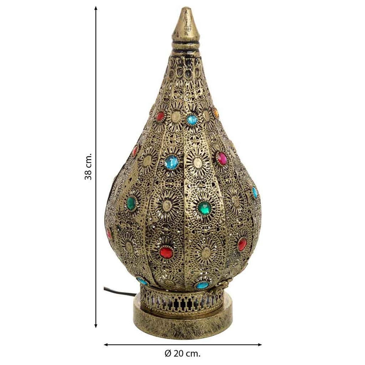 LAMPE aus Metall und Glas, 20x38cm - Multicolor, Metall (20/20/38cm) - Wanderlust