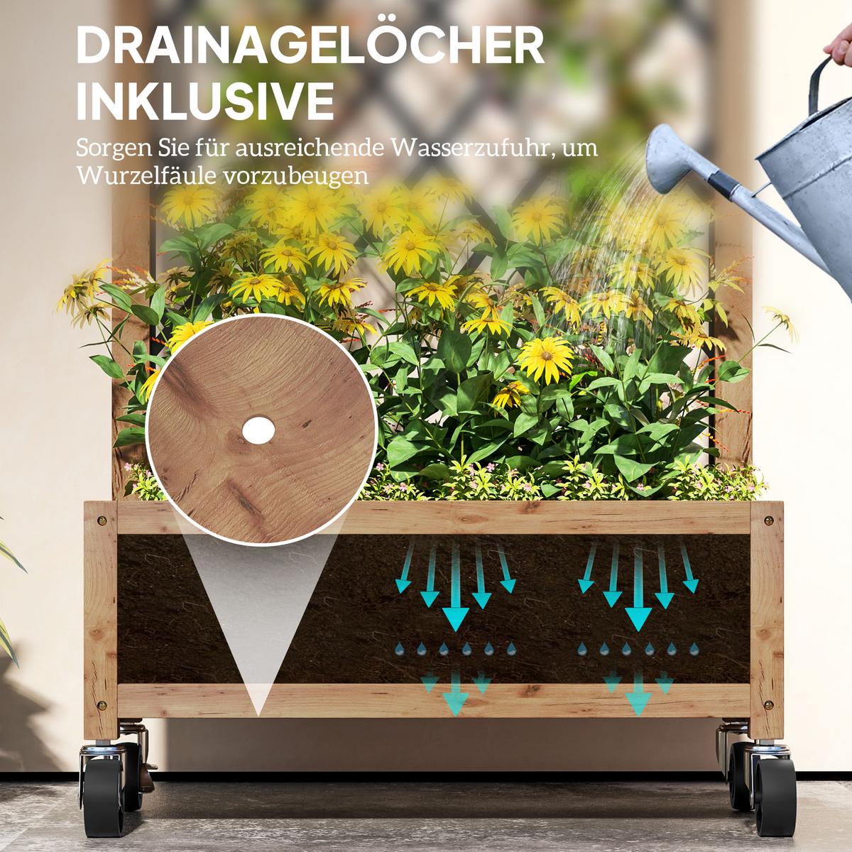 HOCHBEET 2er-Set - Braun, Holzwerkstoff (25/97/52cm) - Outsunny