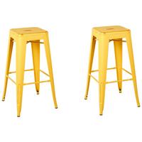 BARHOCKER 2er-Set Metall Gelb Cabrillo - Gelb, Metall (44/76/44cm) - Beliani