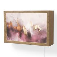 WANDLEUCHTE Lila - Abstrakt - Farbe - Gold 30x20 cm - Mauve, Holzwerkstoff (30/20/8cm) - OnlyWow