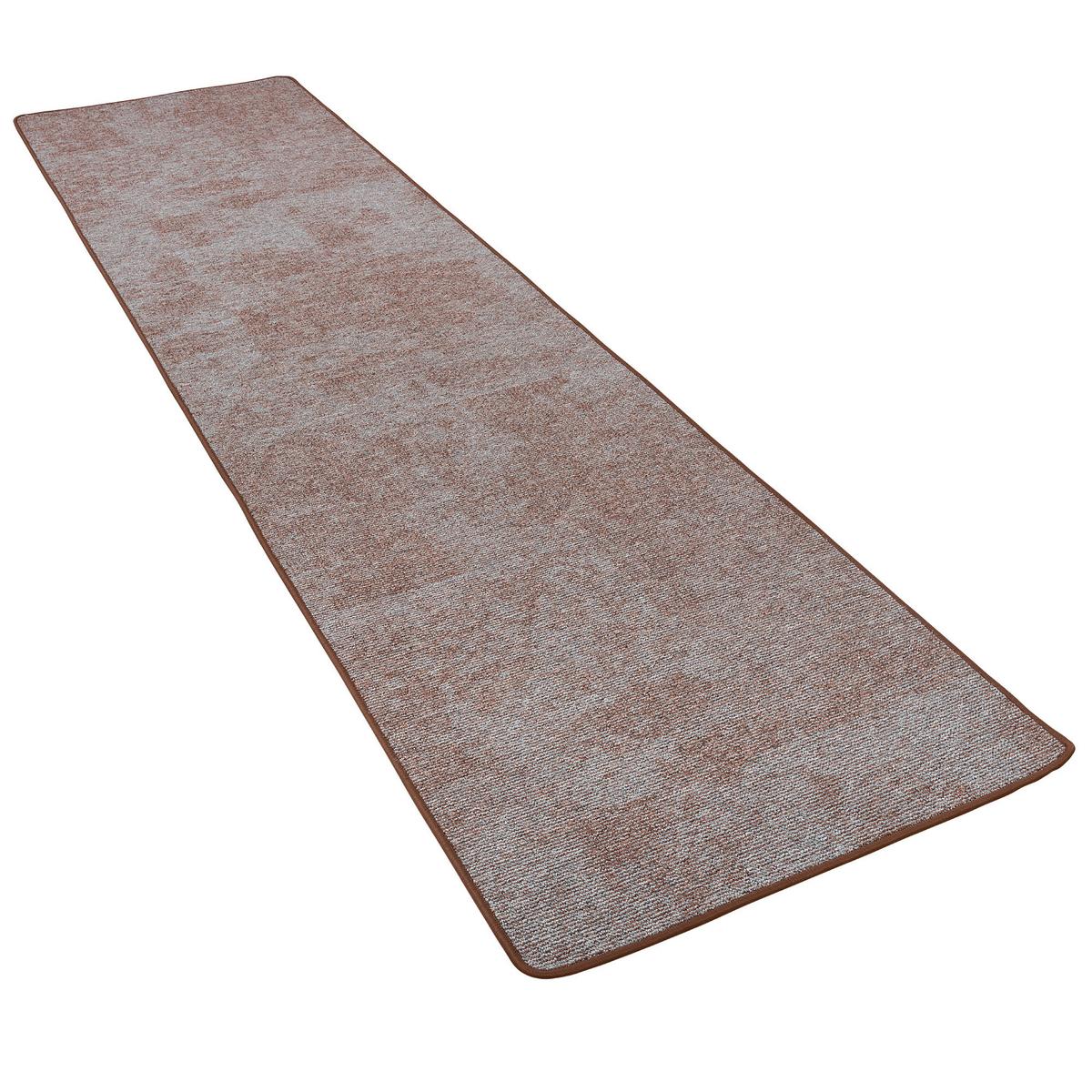 STREIFENBERBER TEPPICH LÄUFER LINES MELIERT - Braun/Grau, Textil (100/100cm) - Snapstyle