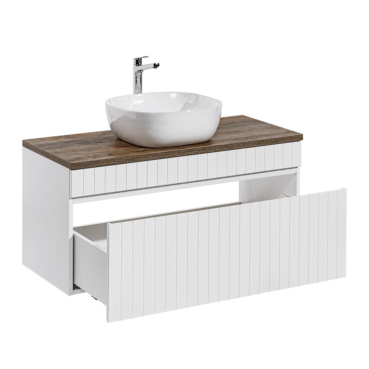 WASCHTISCH 100cm Zelie Weiß - Weiß, Holzwerkstoff (100/48/46cm) - Petits-meubles
