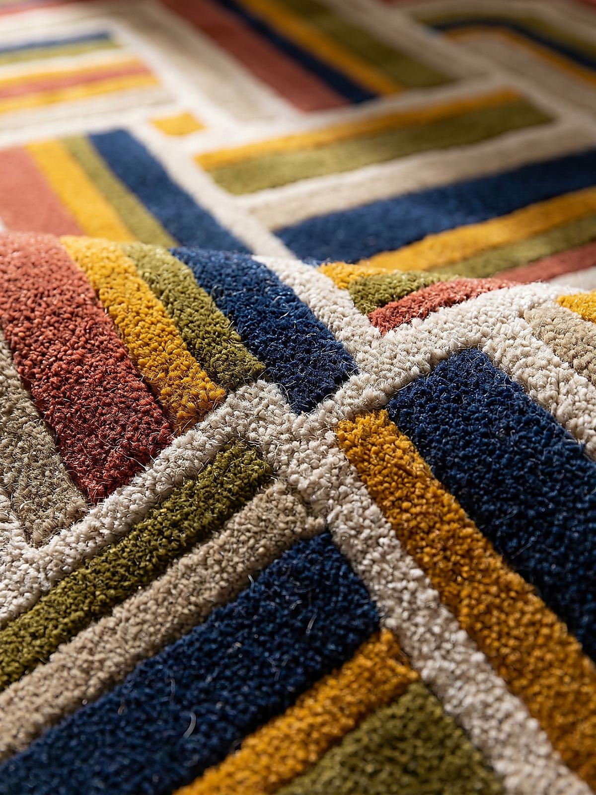 TEPPICH aus Wolle SOAR in Terrakotta, geometrisch, 140 x 200 cm - Rot, Textil (200/140cm) - KADIMA DESIGN