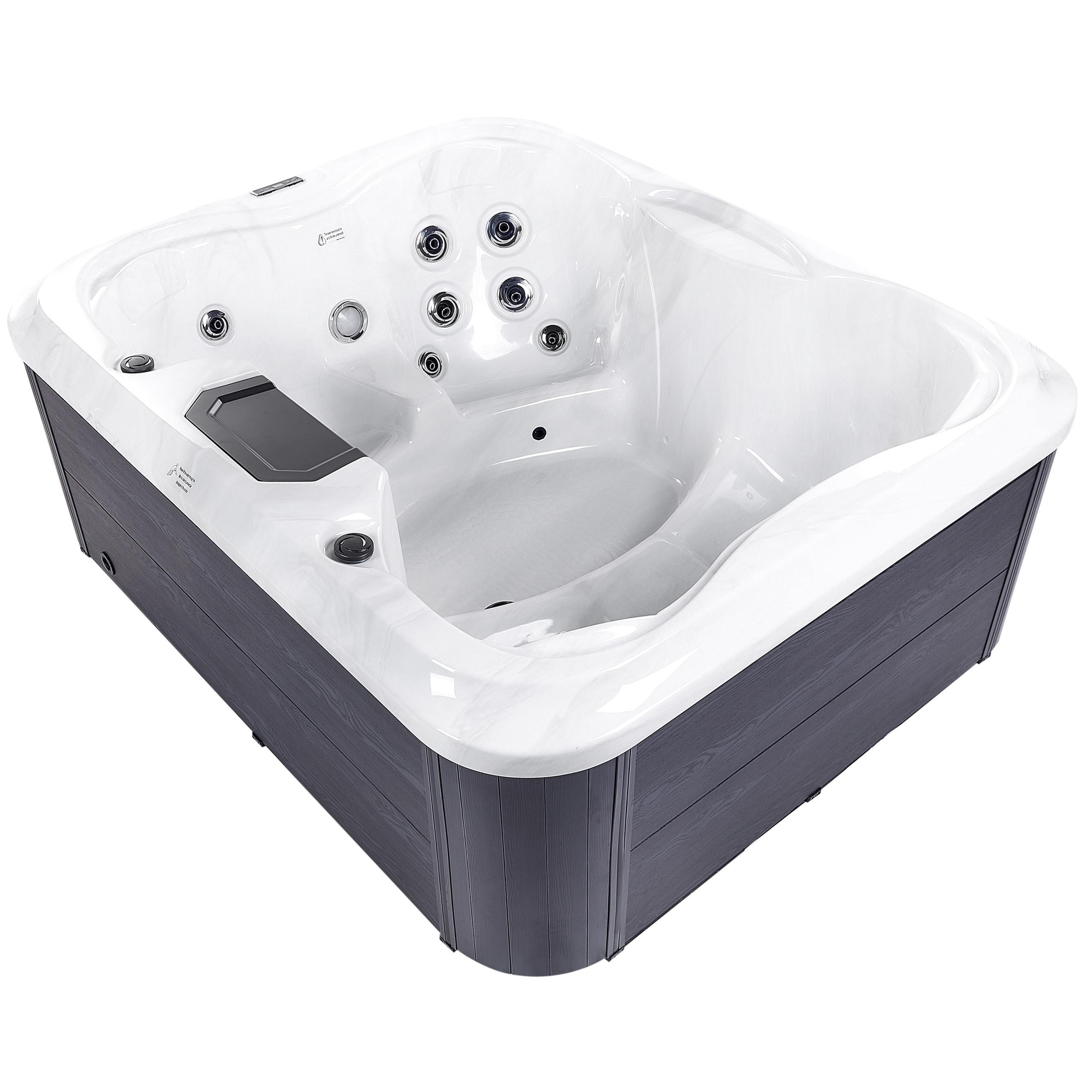 WHIRLPOOL Weiß Arcelia - Weiß/Grau, Kunststoff (215/80/180cm) - Beliani