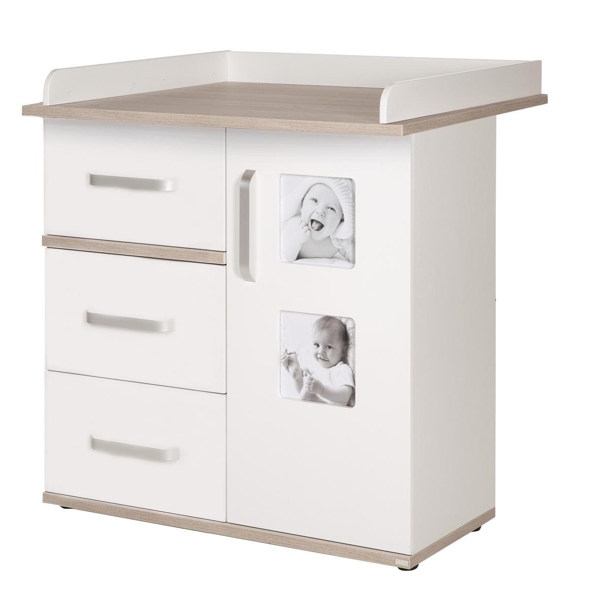 BABYZIMMER-SET Moritz mit schmaler Wickelkommode 2-teilig - Weiß, Holzwerkstoff (76/81/142.5cm) - Roba