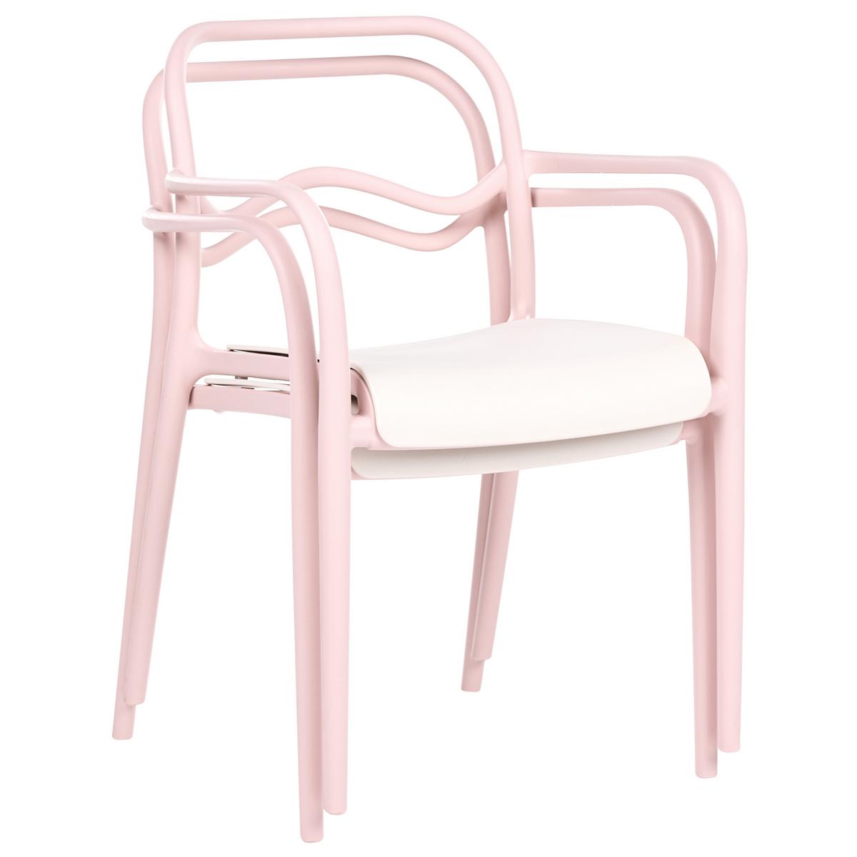GARTENSTUHL 2er-Set Kunststoff Pastellrosa Thasos - Pink, Kunststoff (57/80/57cm) - Beliani