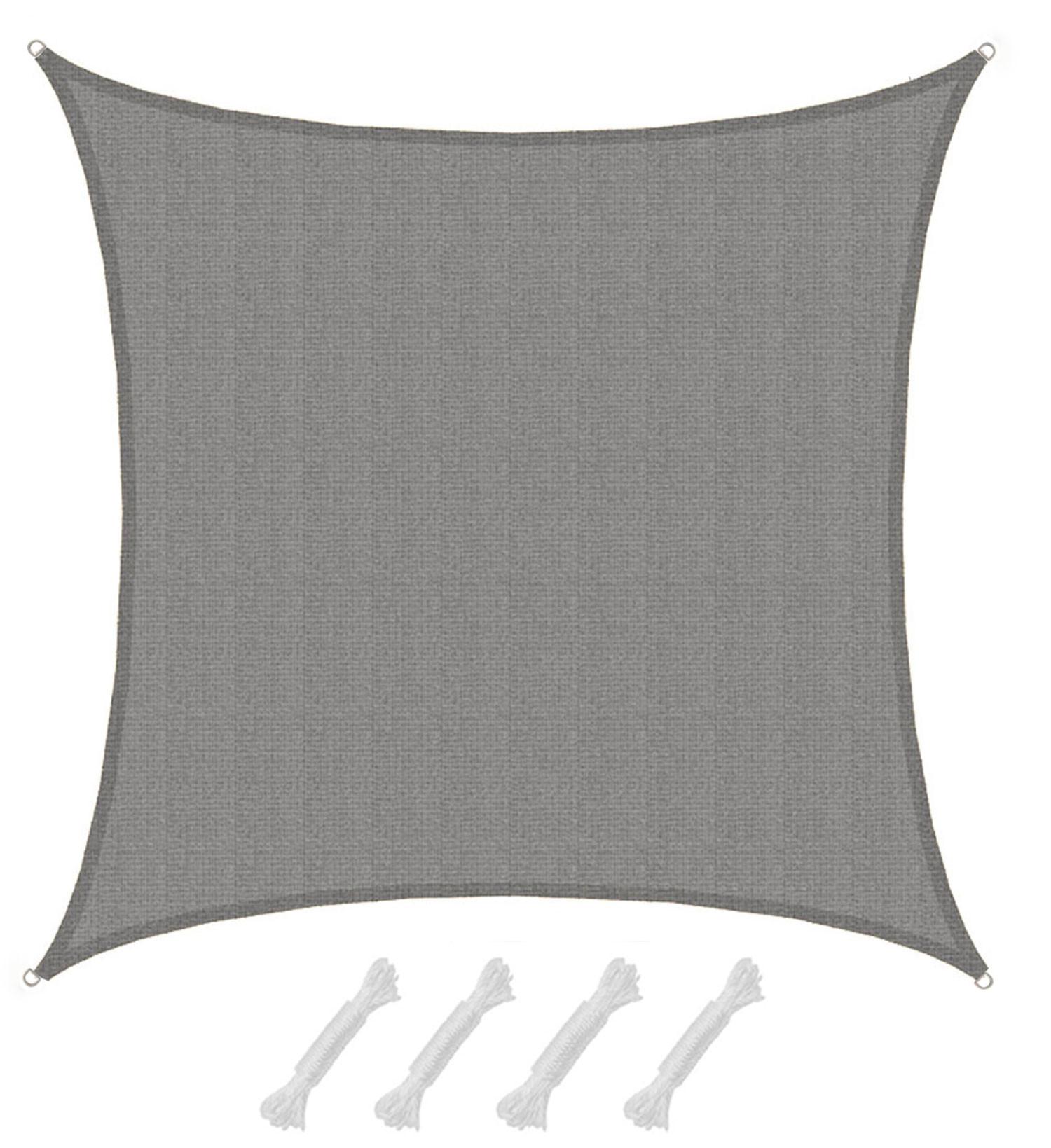 UV-SONNENSEGEL 7/7 m, Viereckig, Wasserdurchlässig, Grau - Grau, Kunststoff (700/700cm) - Amanka