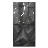 WANDUHR aus Glas 30x60 cm - Muster - Schwarz, Glas (30/60/0.4cm) - TULUP