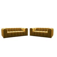 SOFASET Solvie 3-4 In Tiffani - Gelb, Holzwerkstoff/Textil (250/75/106cm) - Fun Möbel