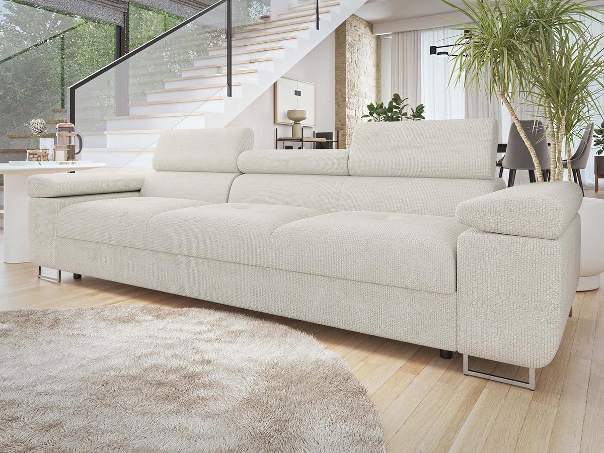 SOFA Torezio 3 - Ecru, Holz/Textil (263/90/102cm) - MIRJAN24
