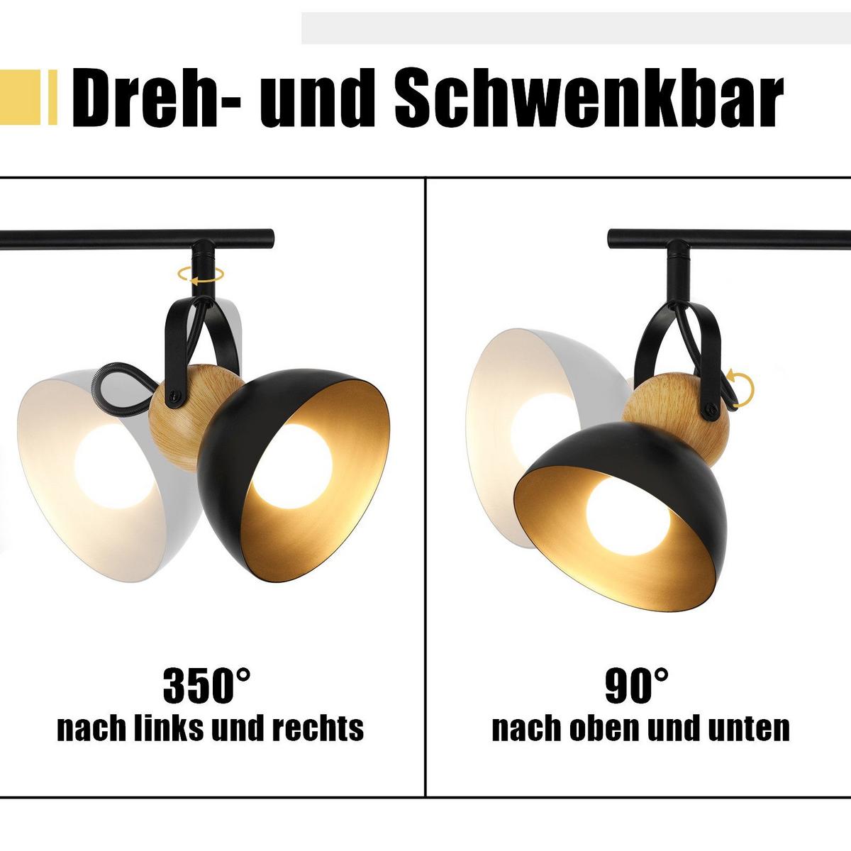 DECKENSTRAHLER Foreman 4-flammig 66/21/15 cm - Schwarz, Metall (66/21/15cm) - Nettlife