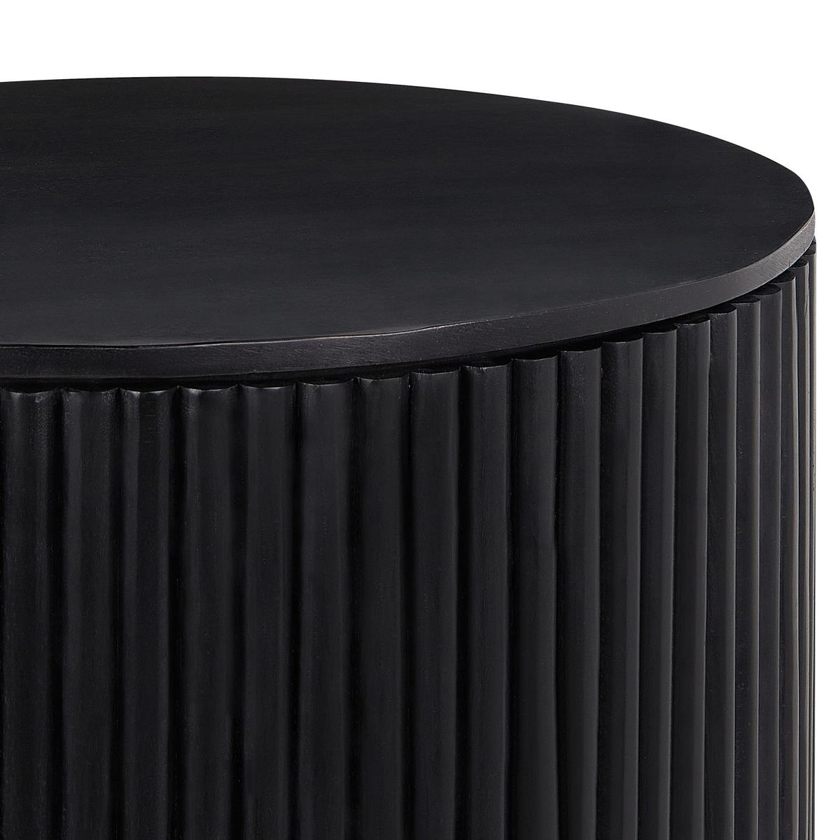 COUCHTISCH Mangoholz schwarz 70 cm mit Stauraum Kirkwood - Schwarz, Holz (70/70/37cm) - Beliani