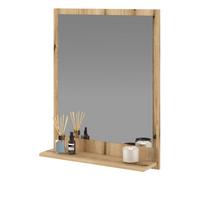 BADSPIEGEL Evoke Eiche, Wandspiegel mit Ablage, 60 x 75 cm - Eichefarben, Glas/Holzwerkstoff (60/75/16cm) - Furn.Design