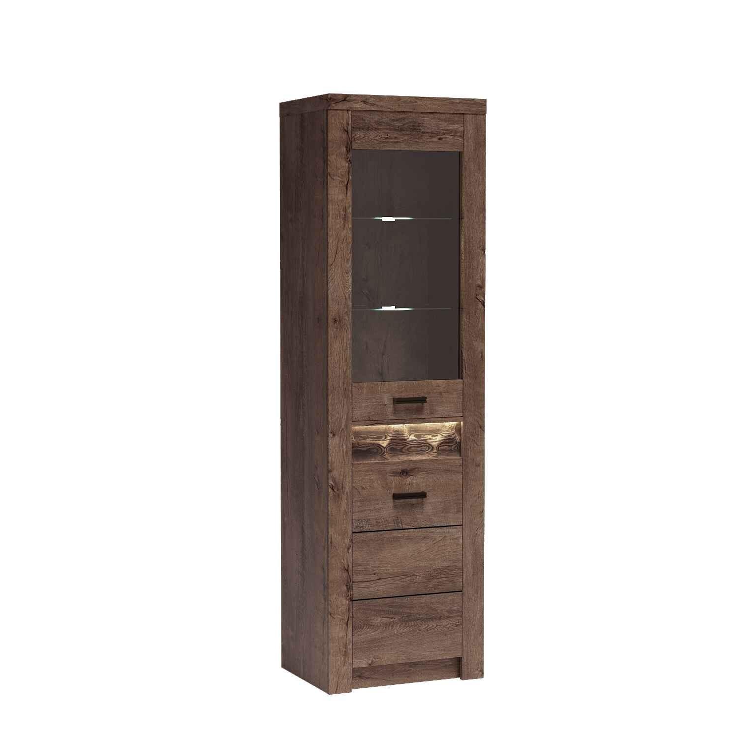 VITRINE ZERI 192 / 56 cm in Braun - Braun, Holzwerkstoff (56/192/42cm) - MASSENO