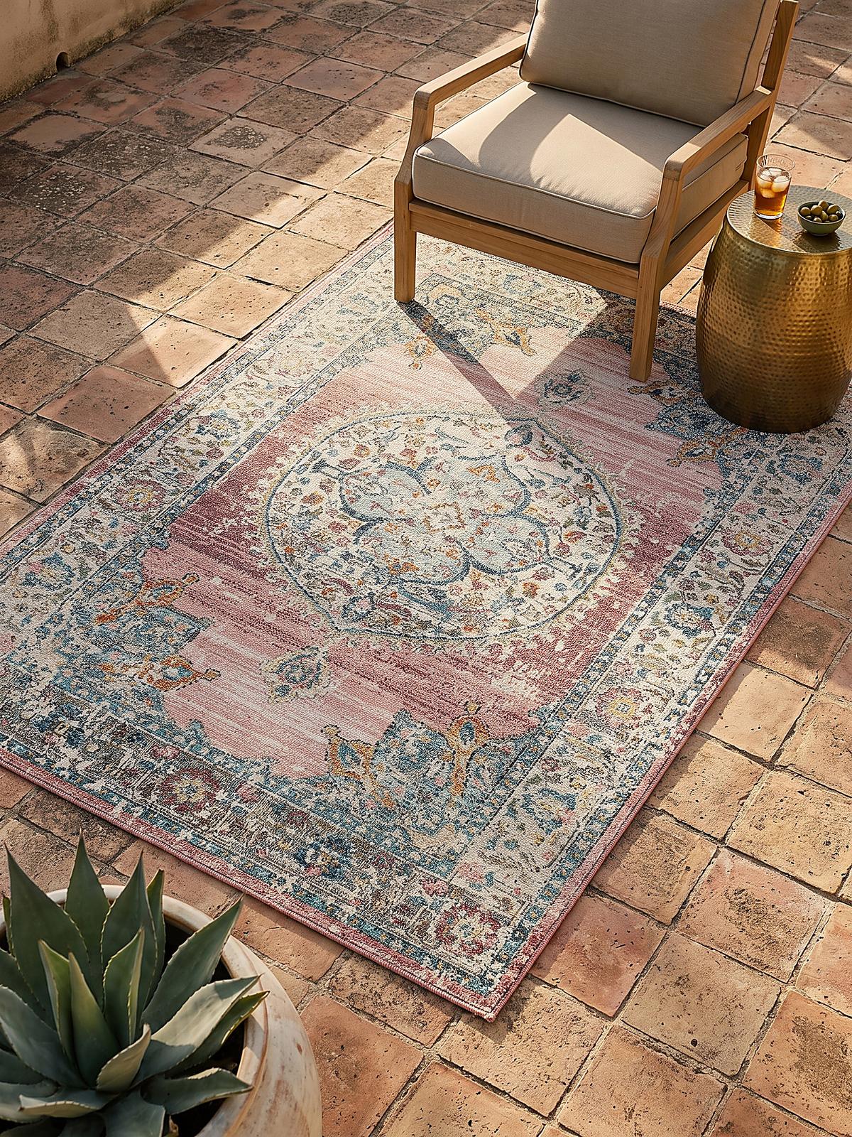 TEPPICH Outdoor Orientalisch LIMMAT Polypropylen Pink 200 x 290 cm - Rosa, Textil (200/290cm) - KADIMA DESIGN