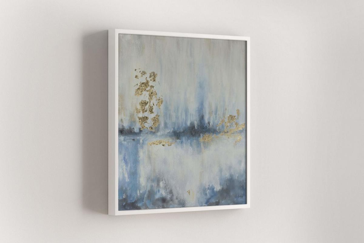 ACRYLBILD HANDGEMALT 80/80 cm - Blau/Beige, Holz/Textil (80/80cm) - KUNSTLOFT