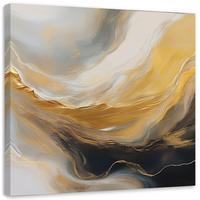 LEINWANDBILD Abstrakte Marmorstruktur Goldgrau 50x50cm - Goldfarben, Textil (50/50cm) - Feeby