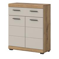 BADKOMMODE Sand Kashmir, Eiche, Badschrank 74 x 88 cm 2-türig mit Vollauszug - Kaschmir/Eichefarben, Holzwerkstoff/Kunststoff (74/88/31cm) - Inn.Furn