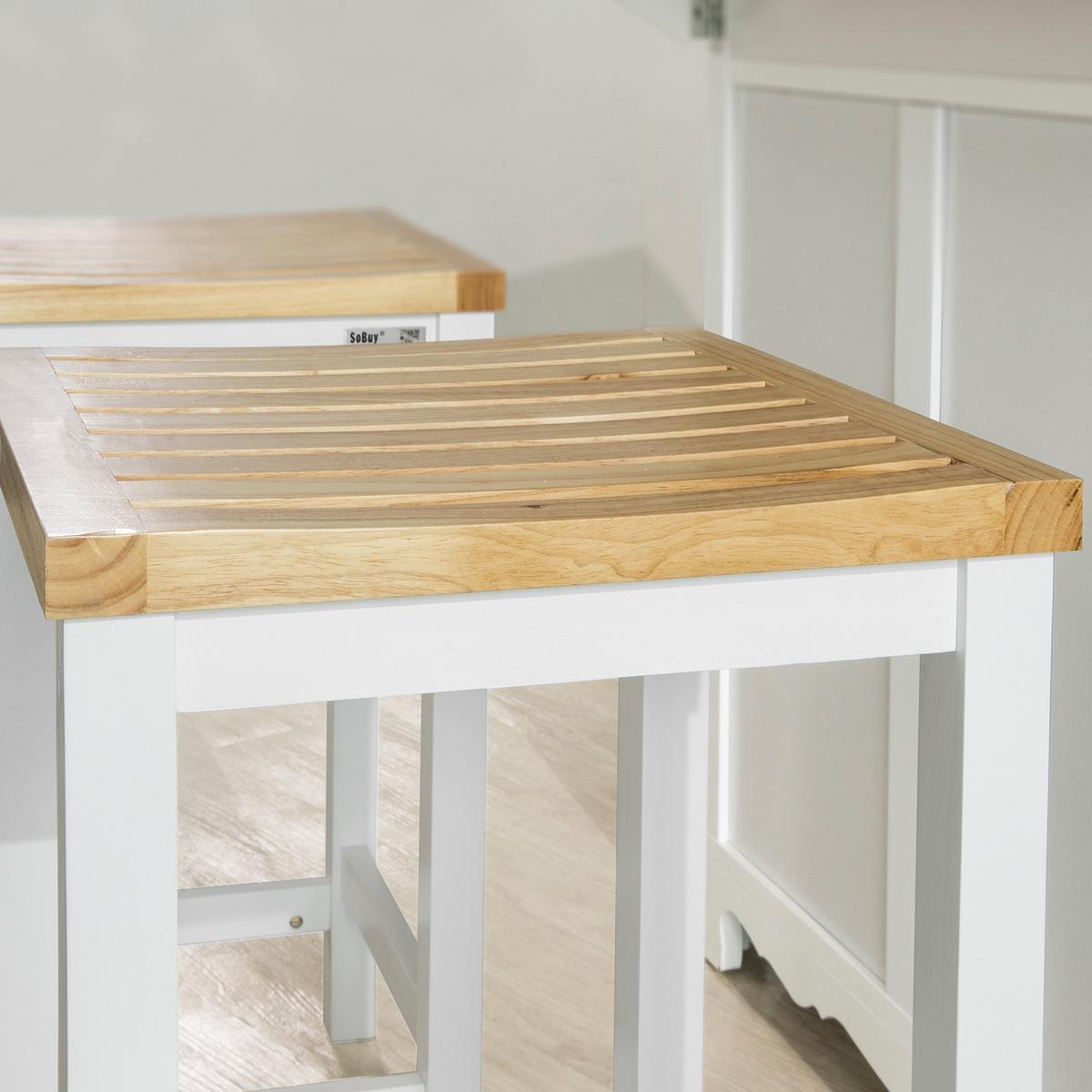 2ER Set KÜCHENSTUHL - Weiß, Holz/Holzwerkstoff (35/61/35cm) - SoBuy