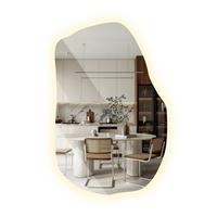 LED SPIEGEL 100 x 65 cm Unregelmäßige Form Neutralweiß 4000K - Transparent, Glas (100/65/0.4cm) - TULUP