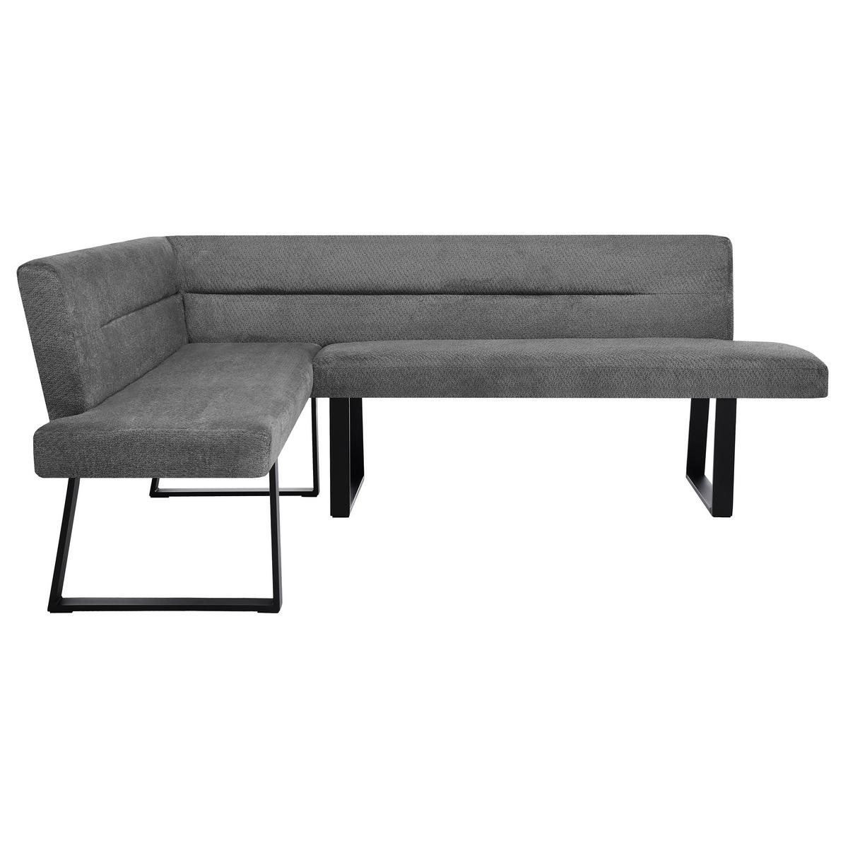 ECKBANK Cresto 212x173 cm, mit Metallbeinen, Egon-Stoff, Grau - Schwarz/Grau, Metall (212/173cm) - Beautysofa