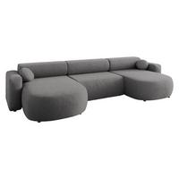 WOHNLANDSCHAFT Nicelo U - Schwarz/Grau, Holz/Kunststoff (354/70/150cm) - MIRJAN24