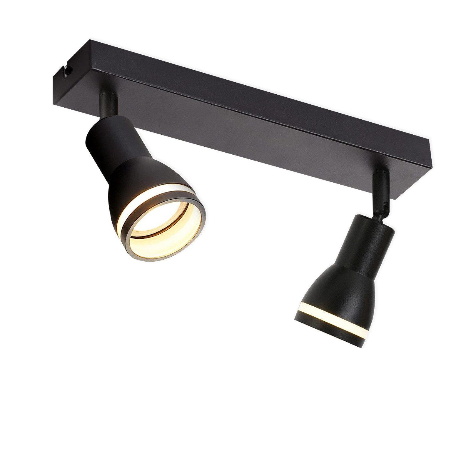 DECKENSTRAHLER Homburg 2-flammig 30/5/15.7 cm - Schwarz, Metall (30/5/15.7cm) - Nettlife