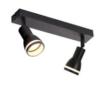 DECKENSTRAHLER Homburg 2-flammig 30/5/15.7 cm - Schwarz, Metall (30/5/15.7cm) - Nettlife