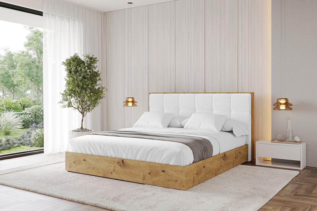 POLSTERBETT mit Bettkasten und Lattenrost, Boxbett ohne Matratze - ENZO7 180x200 - Weiß, Holzwerkstoff/Textil (180/200cm) - ALTDECOR