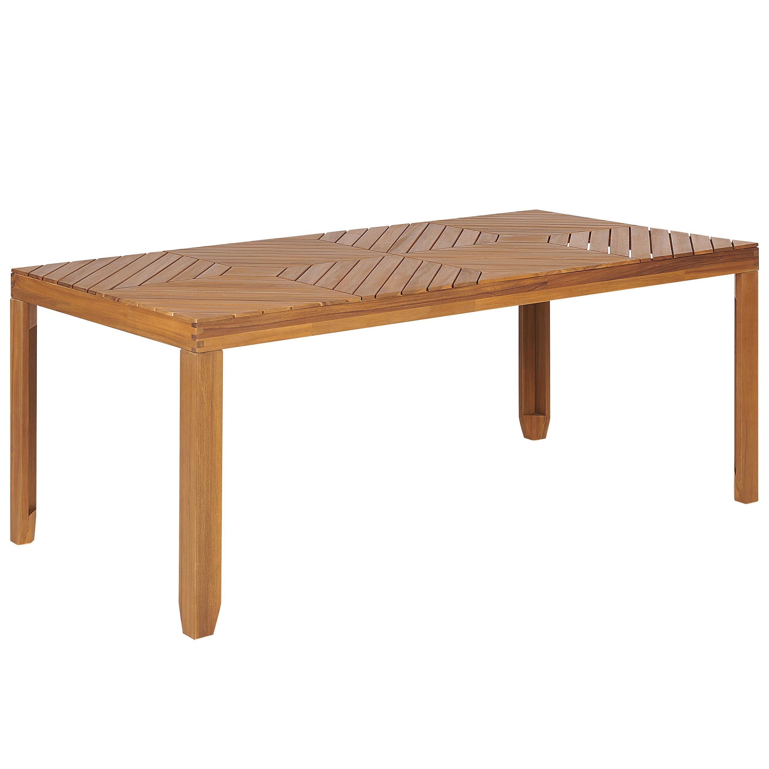 GARTENTISCH Akazienholz hellbraun 180/90 cm Baratti - Dunkelbraun, Holz (90/180/74cm) - Beliani