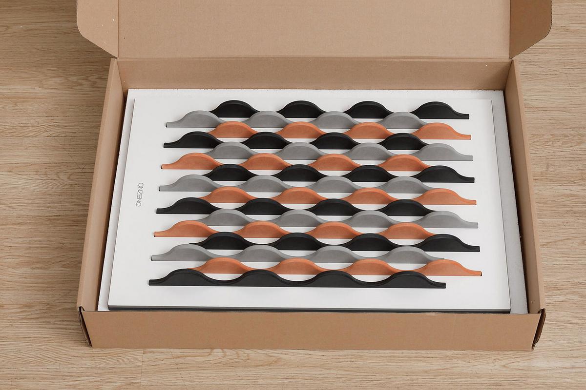 HOLZBILD Schwarz-Weiß 45/65 cm - Schwarz/Orange, Holz (5.46/65cm) - KUNSTLOFT