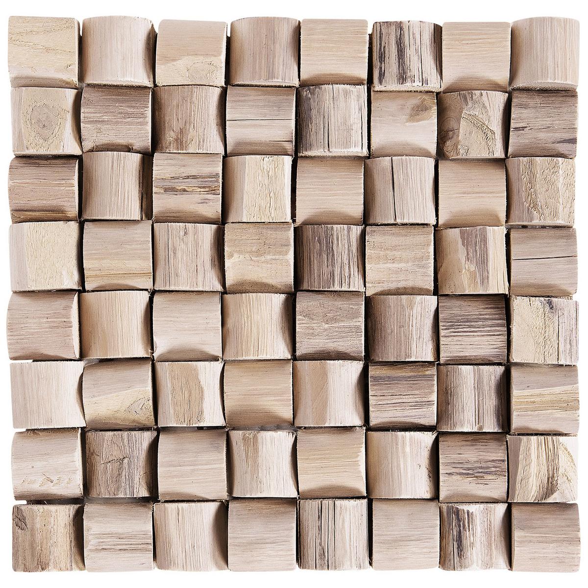 NACHTTISCH Teakholz hellbraun quadratisch 32/32 cm Cajeme - Hellbraun, Holz (32/43/32cm) - Beliani