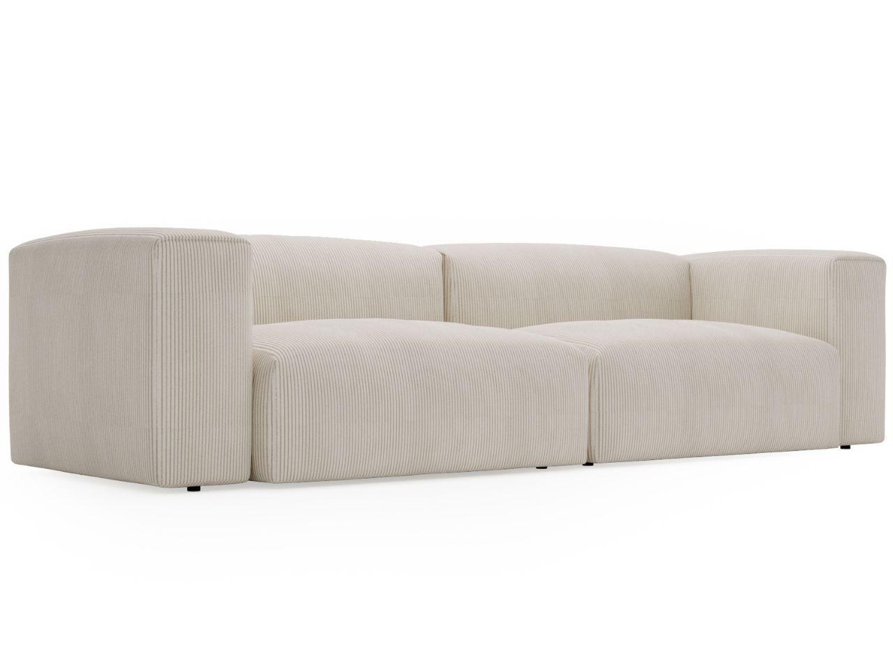 SOFA 240/85/80 Creme Landi - Creme/Schwarz, Kunststoff/Textil (240/85/80cm) - Graingold