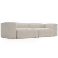 SOFA 240/85/80 Creme Landi - Creme/Schwarz, Kunststoff/Textil (240/85/80cm) - Graingold