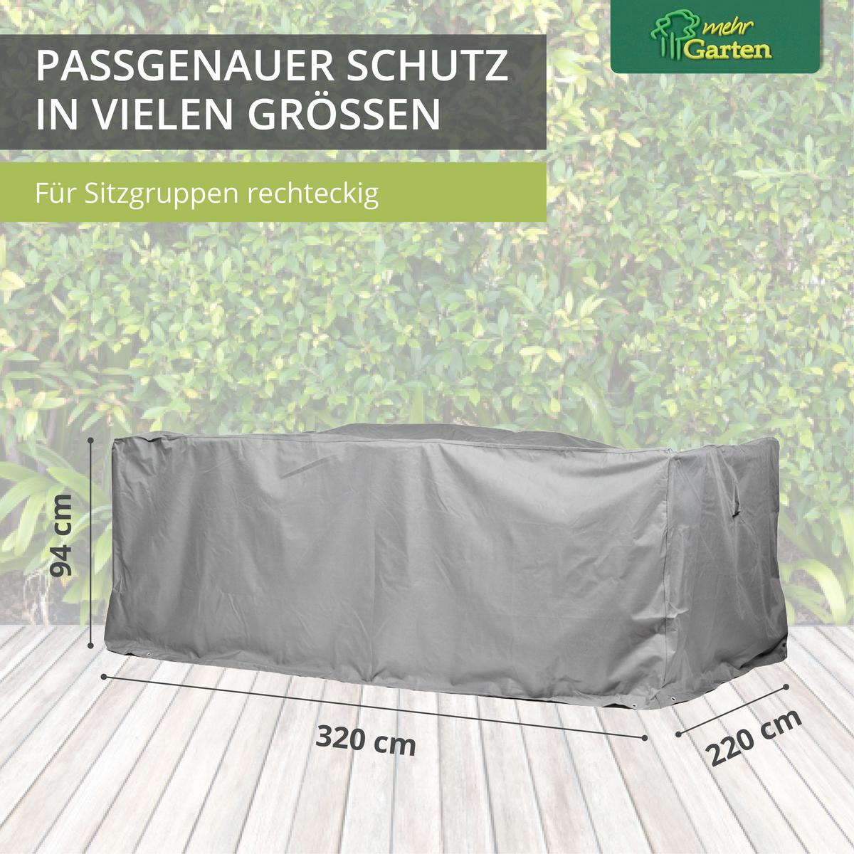 SCHUTZHÜLLE für Sitzgruppe rechteckig SHP-20047 - Grau, Kunststoff (200/94/160cm) - mehr Garten