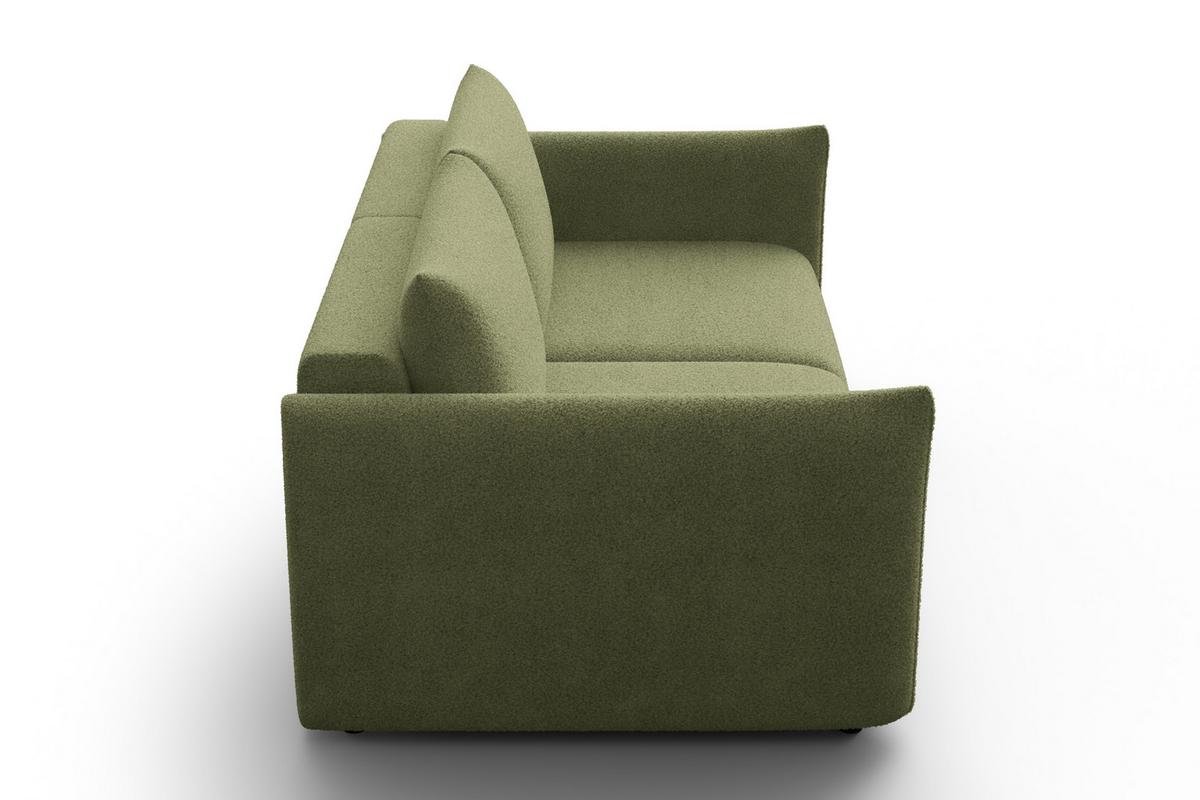 SOFA TAUER 3-Sitzer, Bouclé-Stoff grün - Schwarz/Grün, Holz/Textil (206/84/112cm) - Courtois Laville