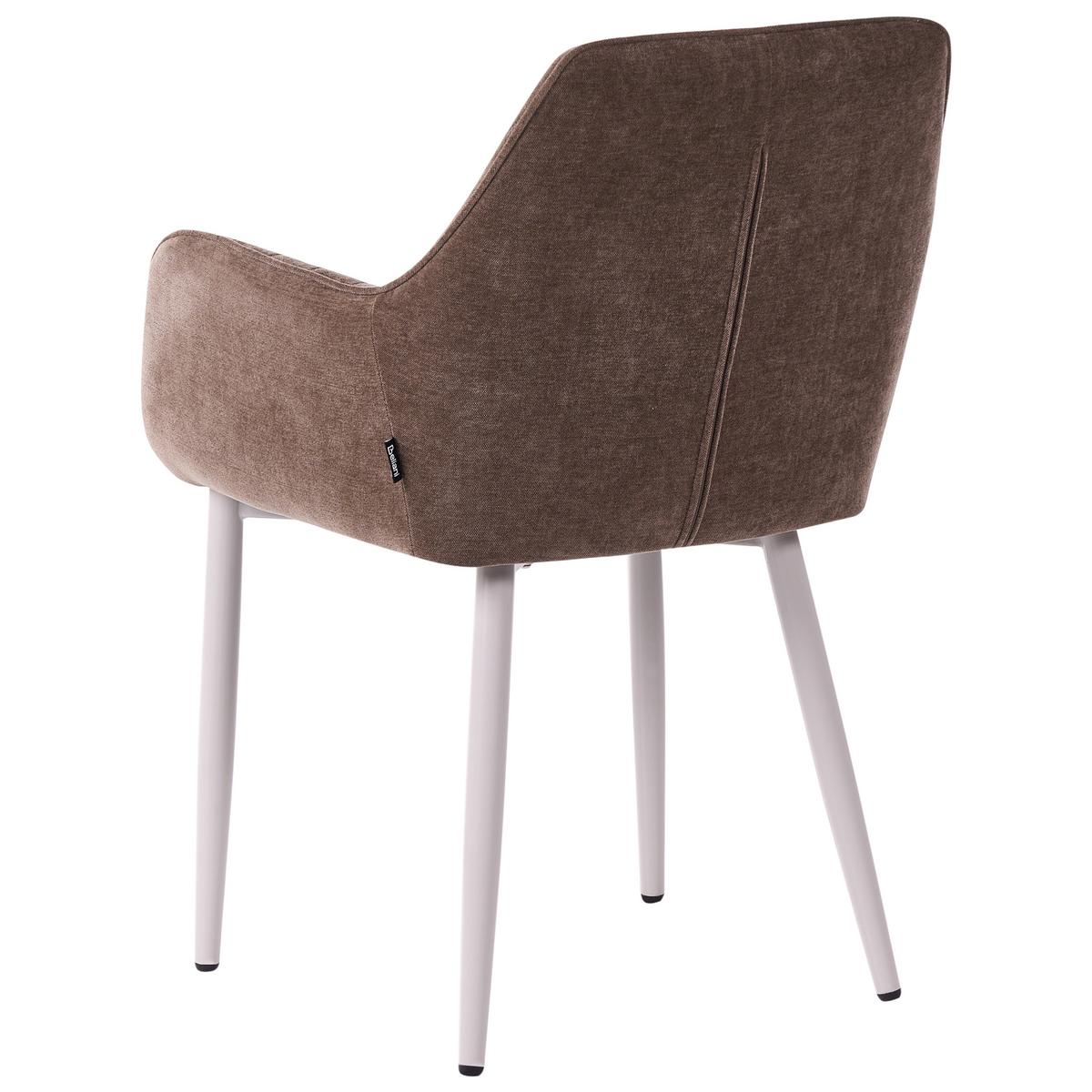ESSZIMMERSTUHL 2er Set Stoff Braun Wellston - Beige/Braun, Textil/Metall (60/84/61cm) - Beliani